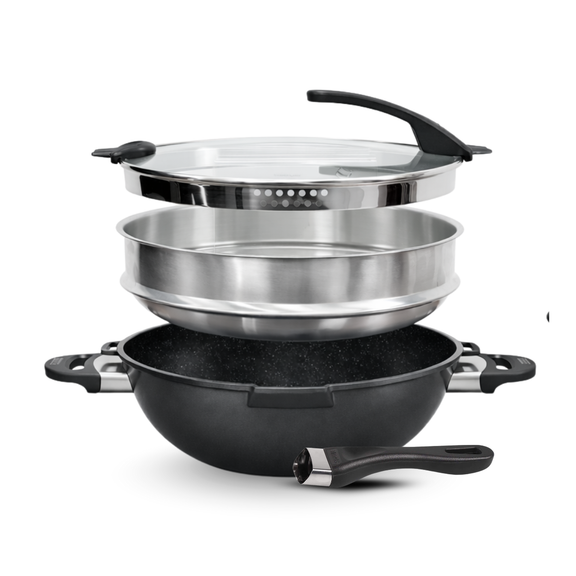 STONELINE® FUTURE Wok Pan 32 cm | with Strainer Lid – Kitchen Club